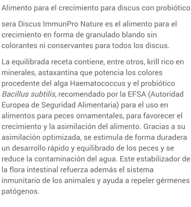 SERA Discus ImmunPro Nature250ml (112g) - Imagen 2